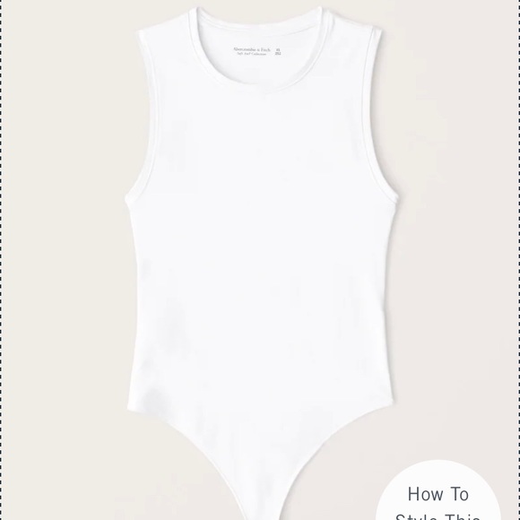 Abercrombie & Fitch Tops - Abercrombie White Seamless Fabric Crewneck Tank Bodysuit